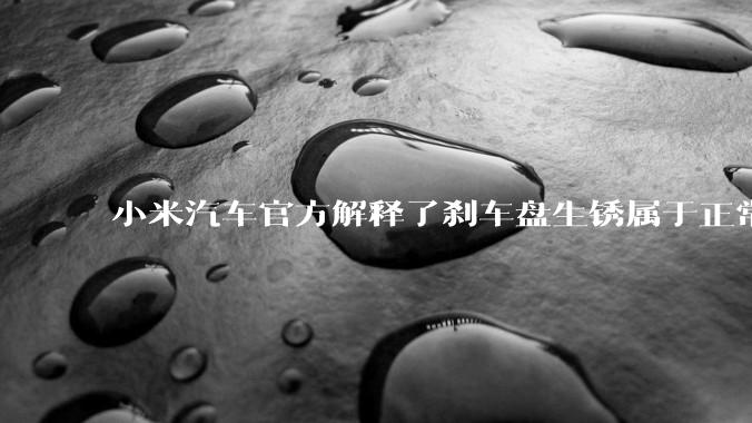 小米汽车官方解释了刹车盘生锈属于正常现象，并提供了两种除锈功能，这些措施是否足够有效？